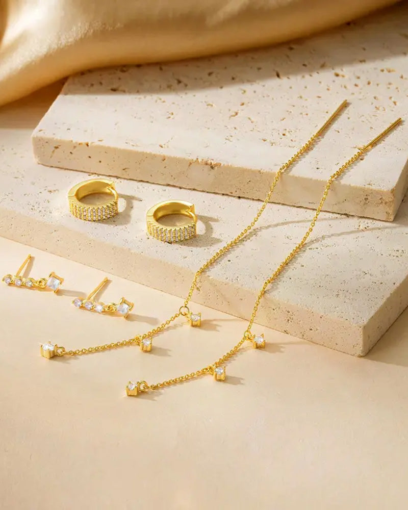 3 Layered Chain Earrings For Women