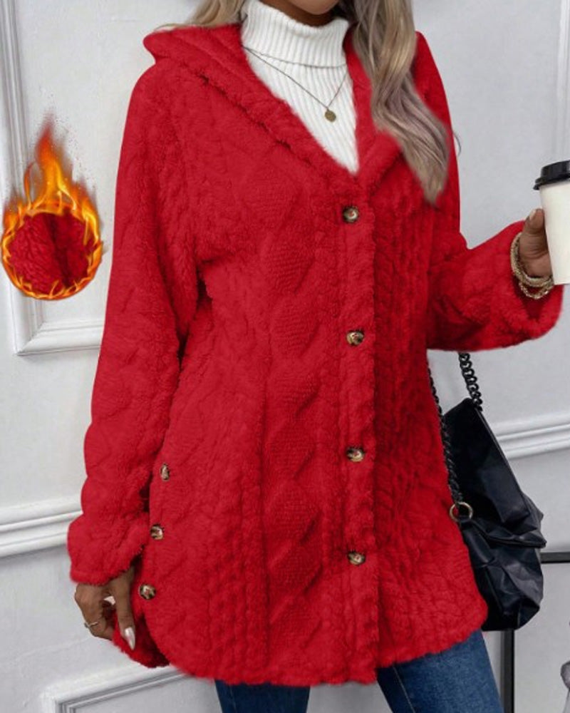 Solid Color Long Sleeve Coat