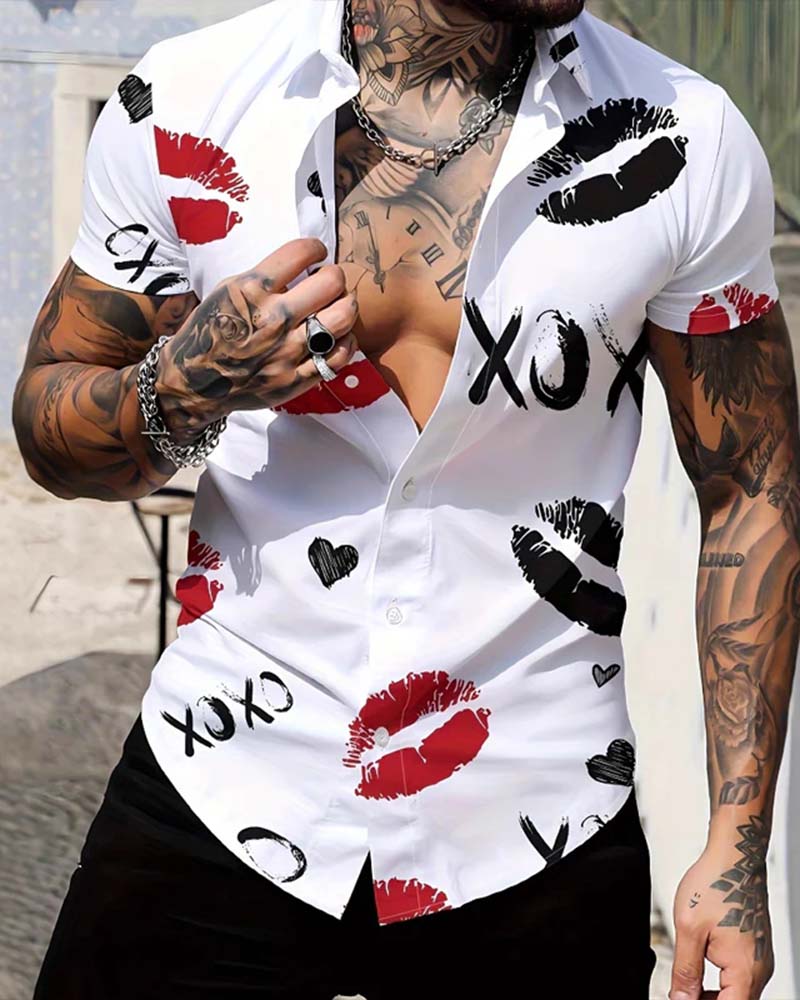 Lapel Button American Men's Shirts