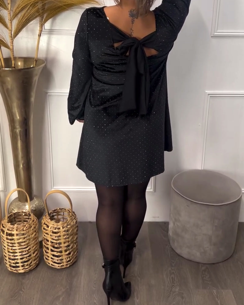 Round Neck Rhinestone Dress