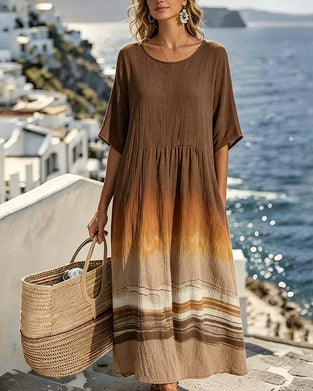 Casual Gradient Half Sleeve Dress