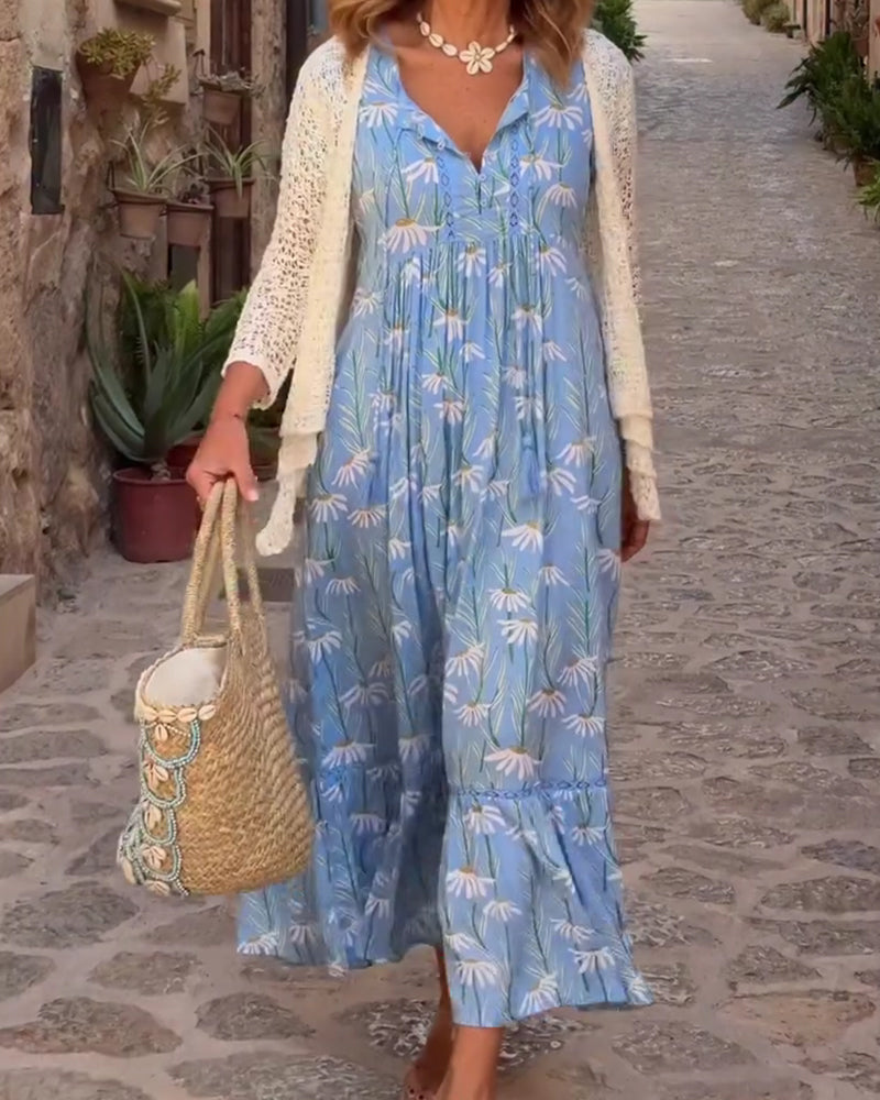 Floral Short-Sleeve Printed Dress