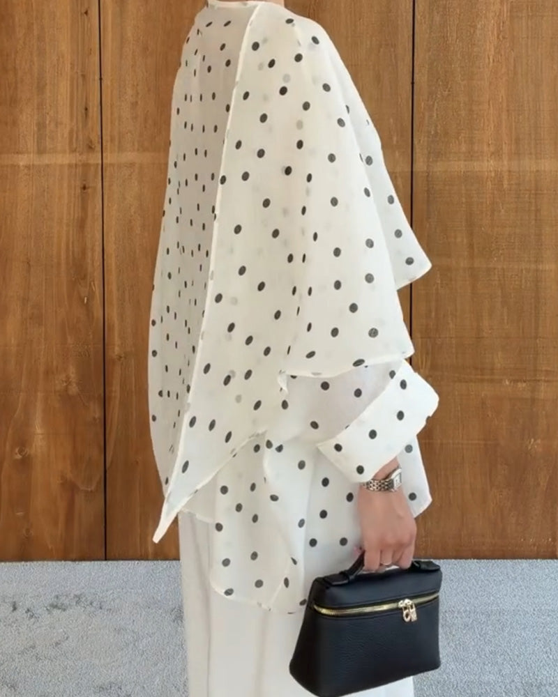 Polka Dot Irregular Blouse