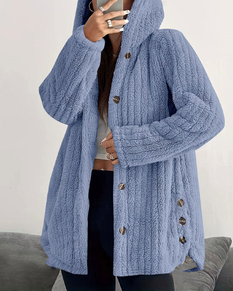 Solid Color Long Sleeve Coat