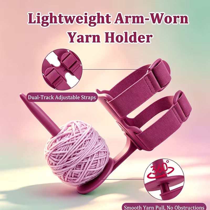 Adjustable Arm Yarn Holder for Knitting & Crochet