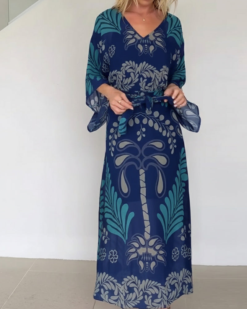 Bohemian V-Neck Loose Dress