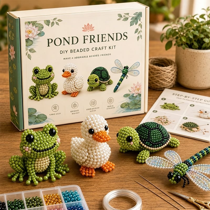 3D Beaded Animal Craft Kit - DIY Miniature Animal Beading Set for Beginners
