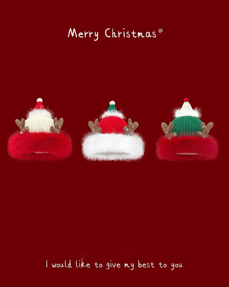 Christmas Style Festival Celebration Joyful Knitted Hat