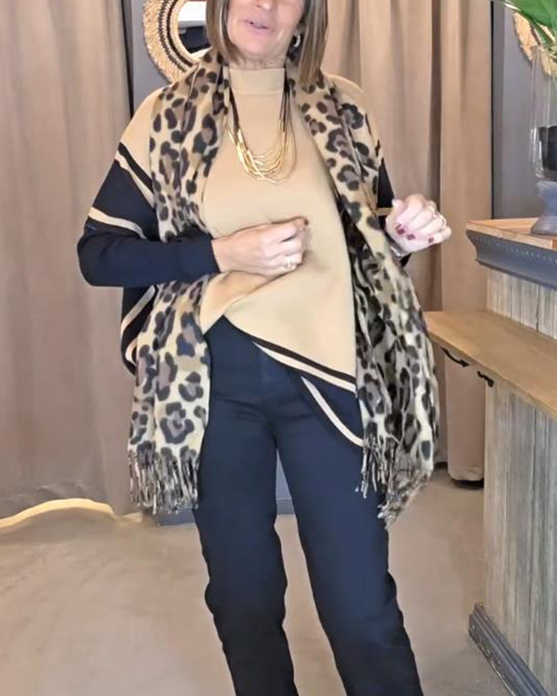 Batwing Sleeve Striped Color-Block Sweater