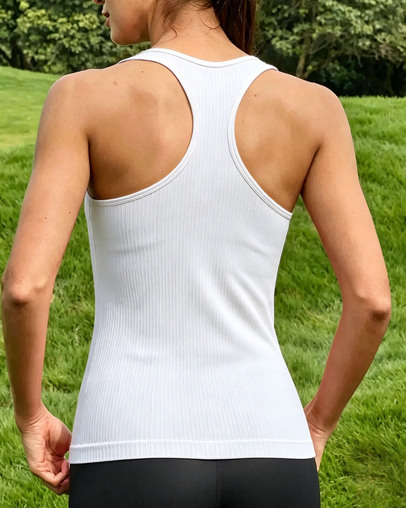 Racerback Strap Built-in Bra Tank Top