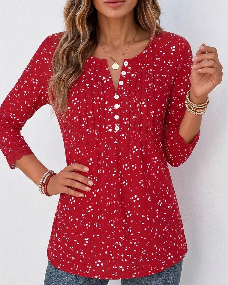 Lace Casual Long Sleeve Top
