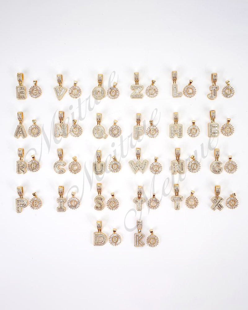 Initial Letter Pendant Necklaces -2 Pack