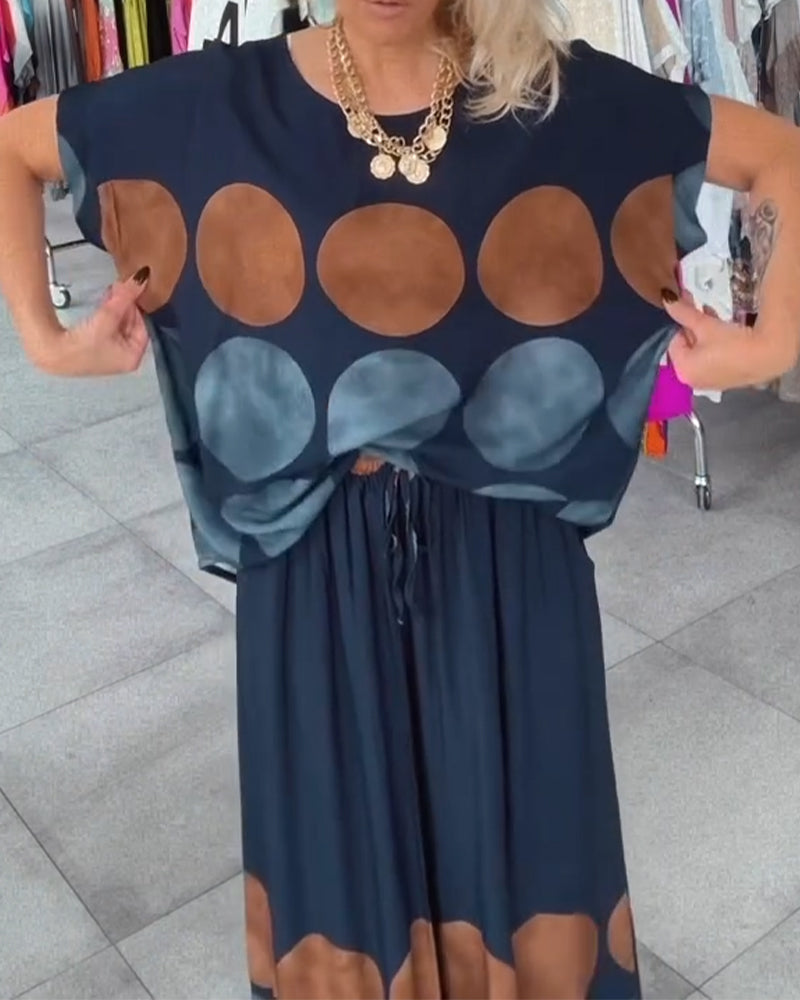 Street Fashion Casual Print Two-Piece Set