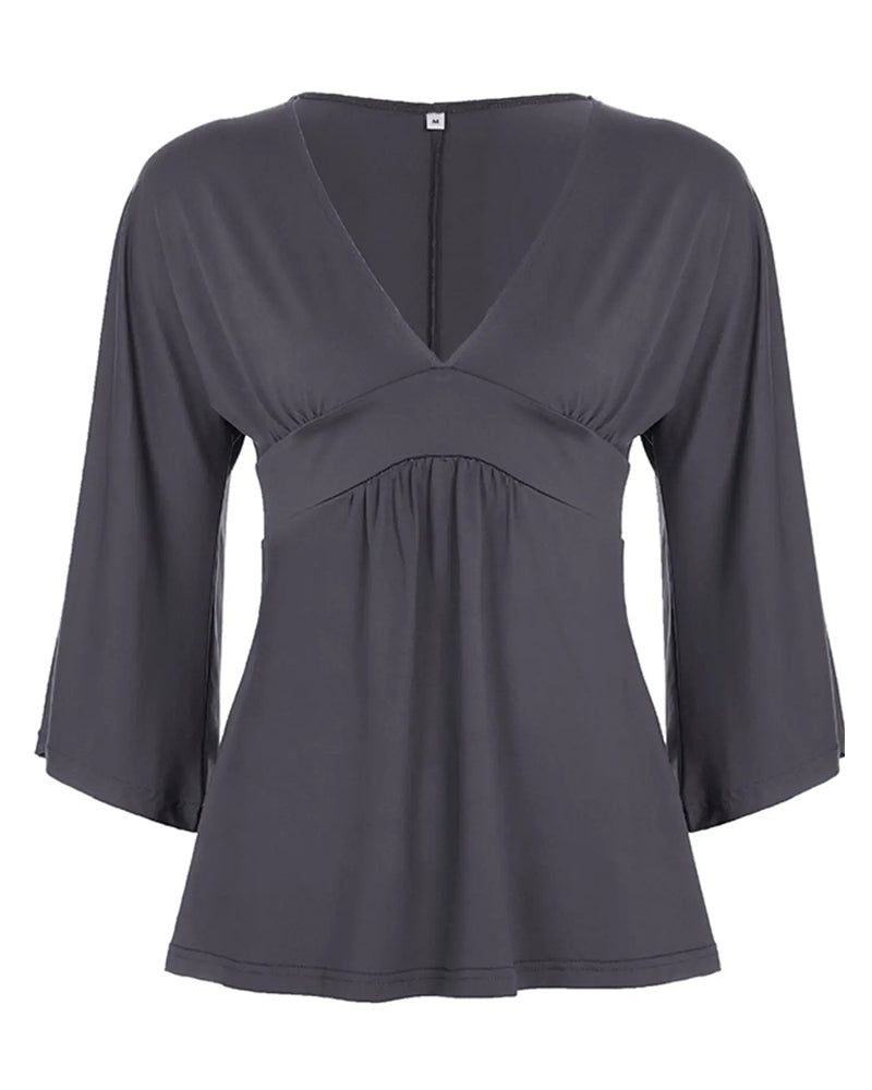 Sexy Deep V Short-Sleeved Top