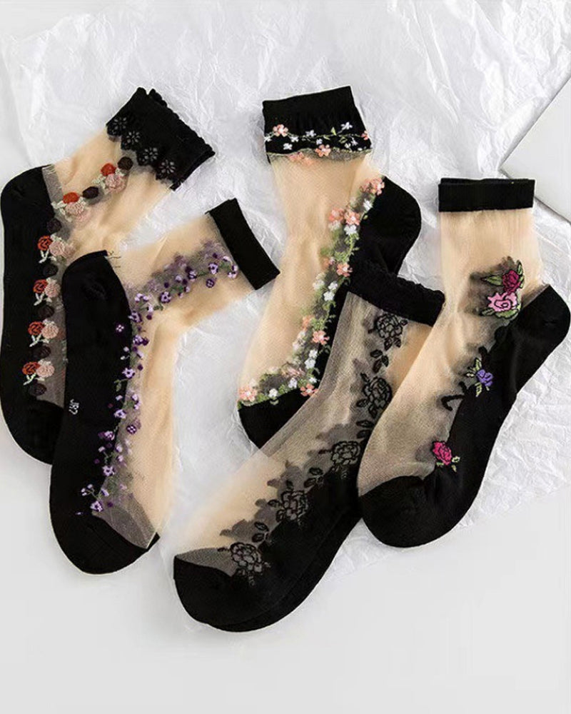 Glass Silk Crystal Socks