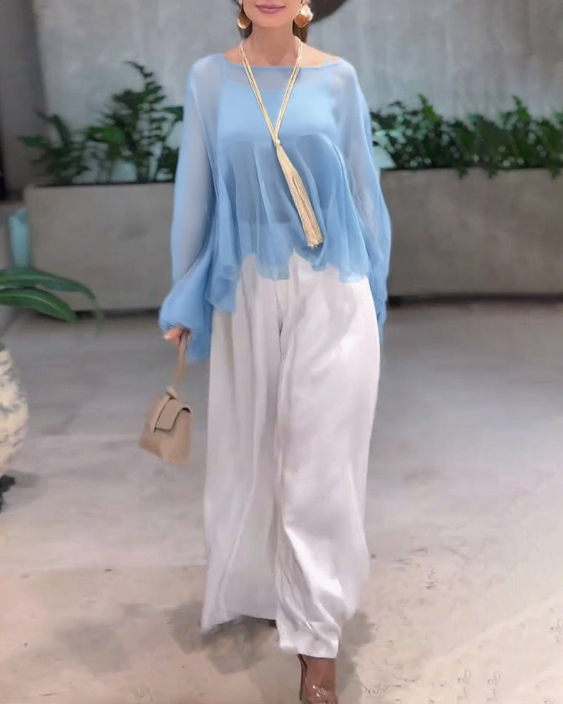 Temperament Solid Color Fashionable Blouse