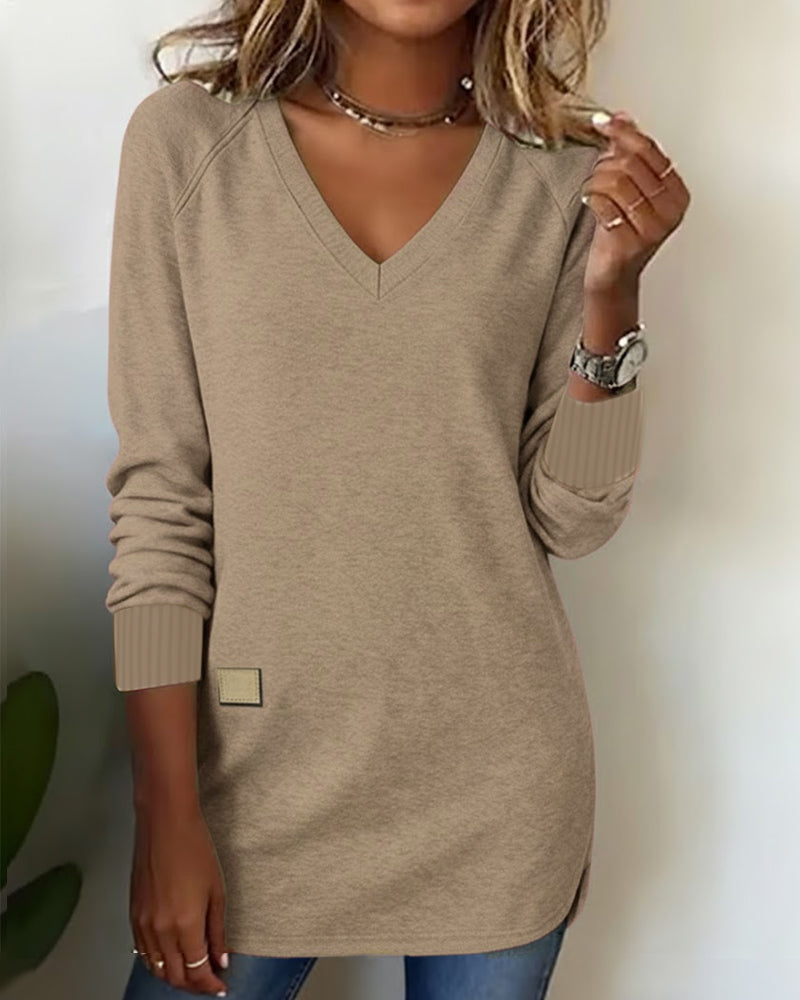 V-Neck Fashion Sweatshirt