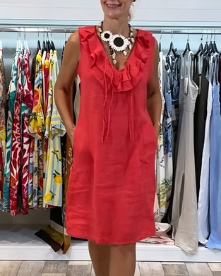 Ruffle Sleeveless Casual Dress