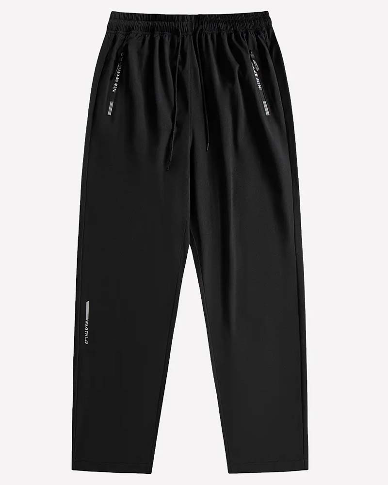 Elastic Waist Letter Print Athletic Pants