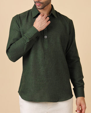 Men's Long Sleeve Solid Color Shirt
