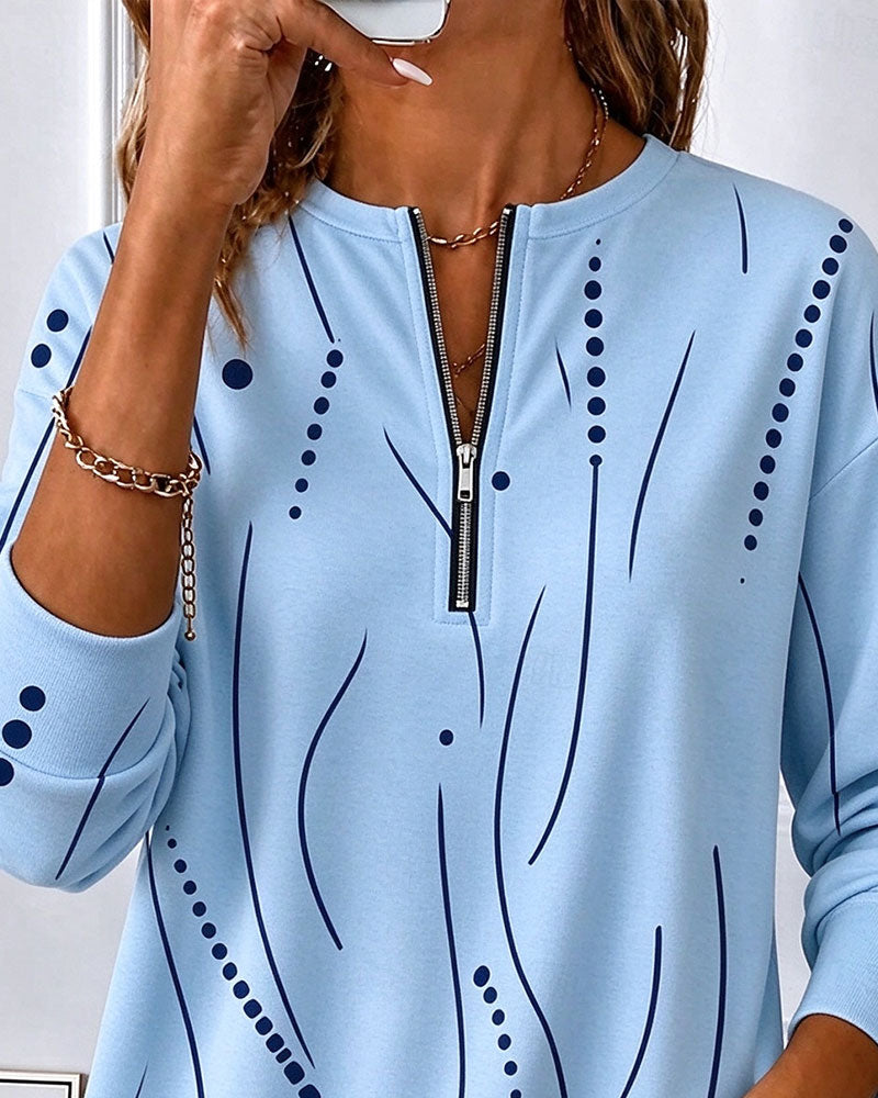 Zip Line Crew Neck Sweatshirt