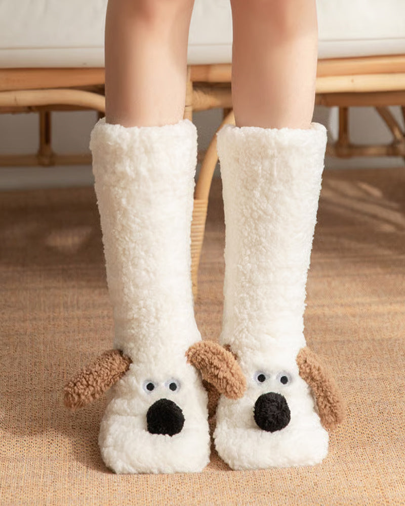 Cute Plush Dog Socks
