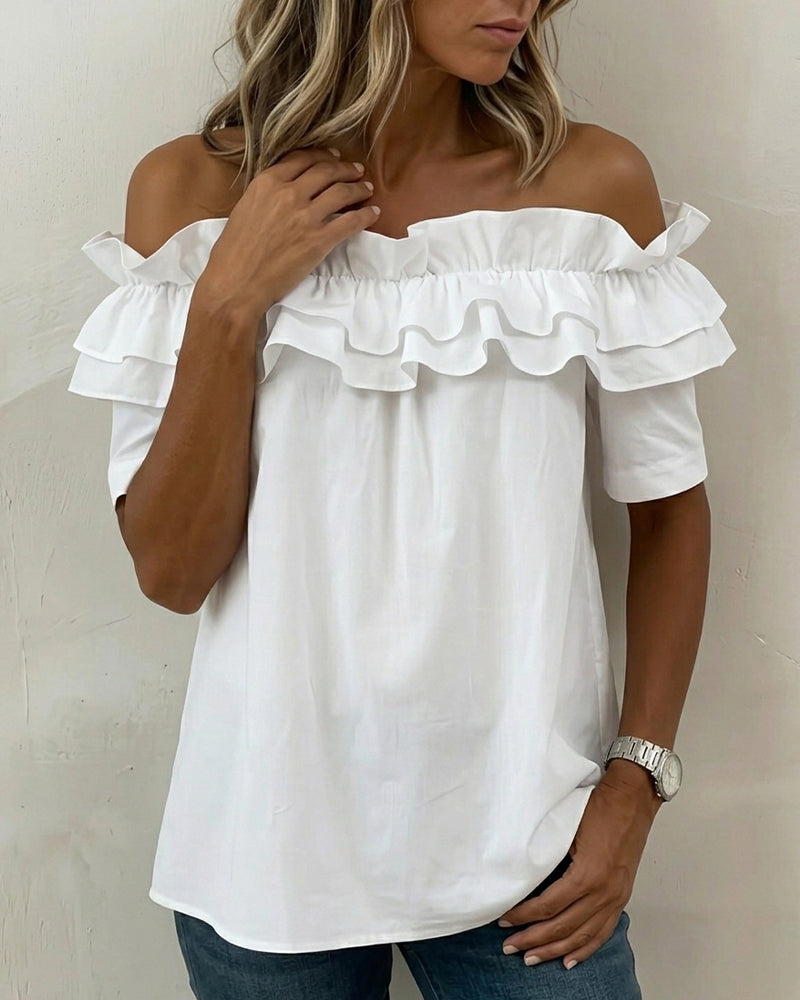 Ruffled Off-The-Shoulder Blouse