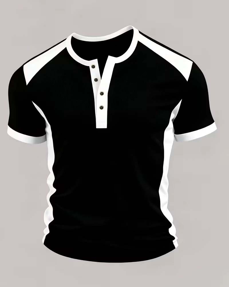 Men's Color-Block Waffle T-Shirt