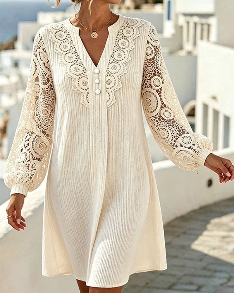 Lantern Sleeve Long Sleeve Dress