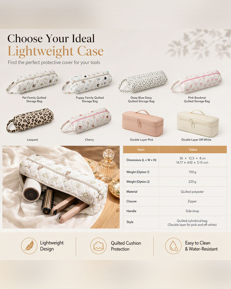 Portable Quilted Travel Storage Bag