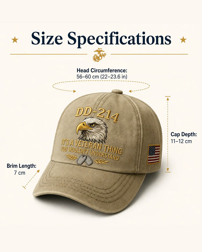 DD-214 Veteran 3D Embroidered Cap