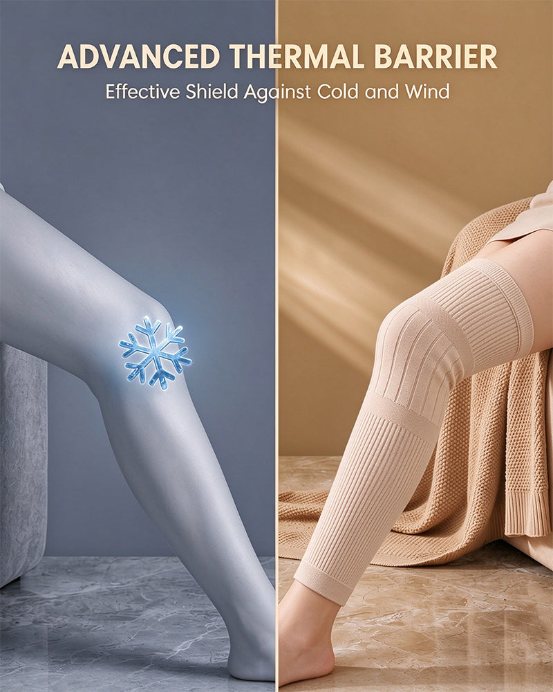 Fleece-Lined Soft-Knit Thermal Knee Warmers