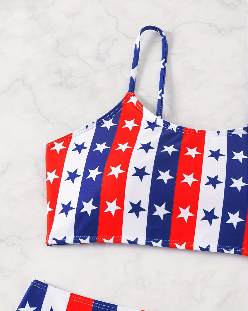 Stars And Stripes Print Bikini
