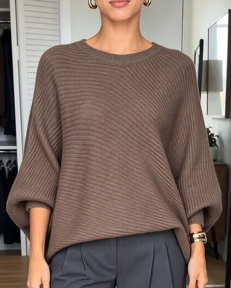 Stylish Batwing Sleeve Pullover