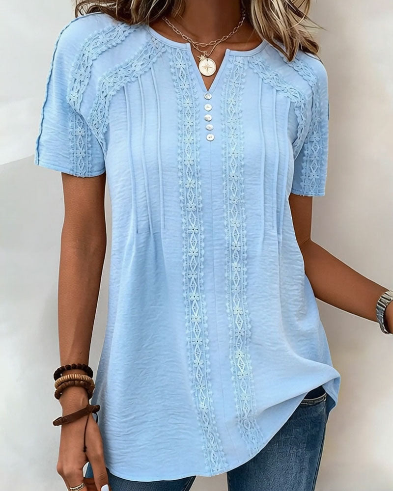 Fresh Lace Short Sleeve Top