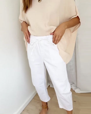 Denim Pocket Cropped Pants