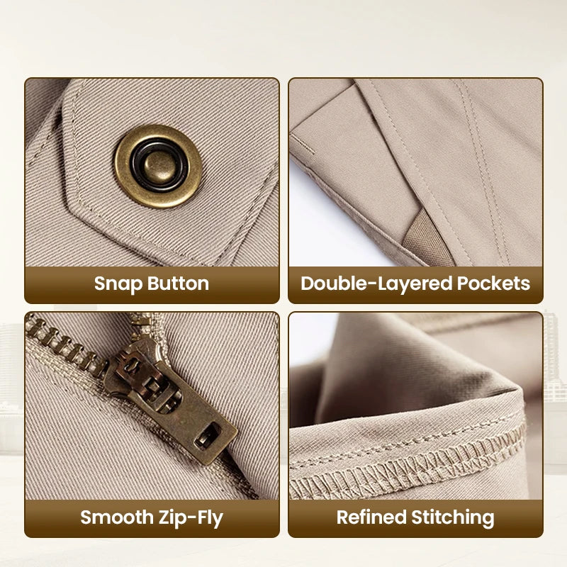 Men's Active Khaki Pants With Expandable Waistband