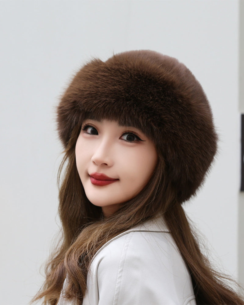 Mongolian Style Women's Thick Warm Plush Hat