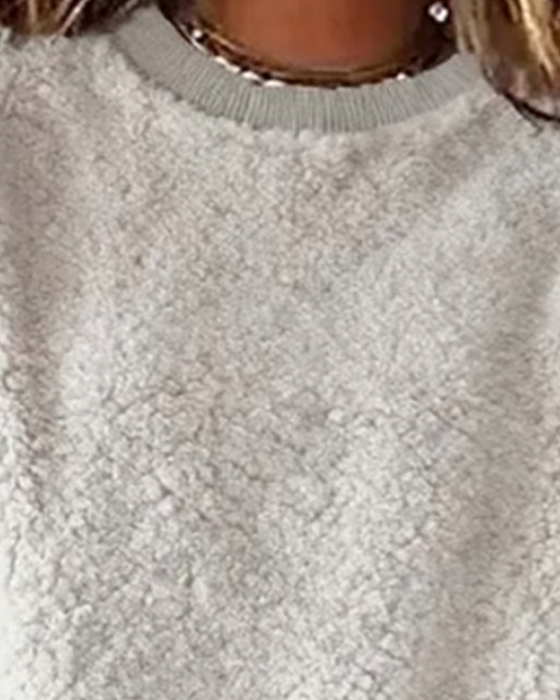 Crew Neck Fashion Patchwork Sweatshirt