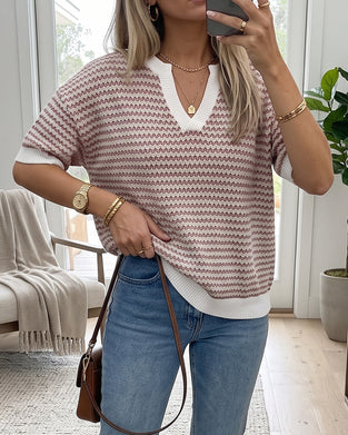 V-Neck Trendy Casual Pullover