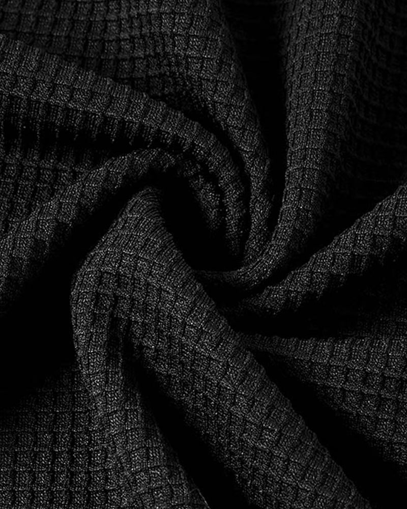 Waffle-Knit Raglan Sleeve Color-Block Top