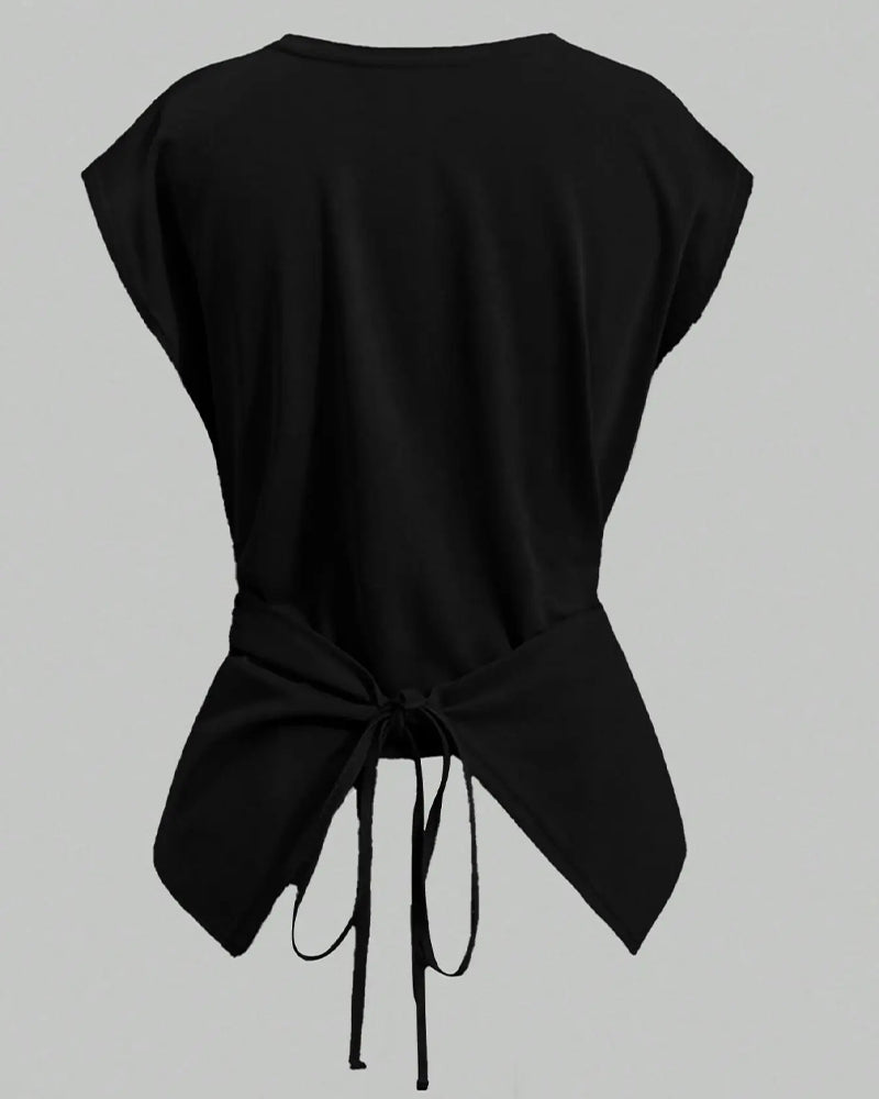 A Cross-Strap Hem Cropped Top