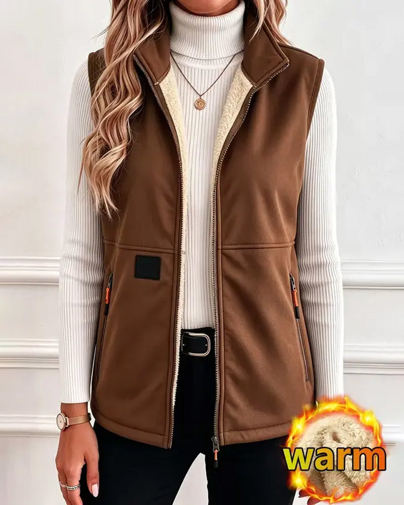 Padded Polar Fleece Open Front Cardigans