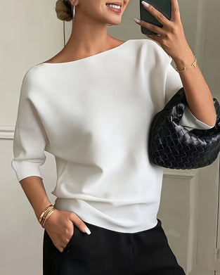 Off-The-Shoulder Three-Quarter Sleeve Top