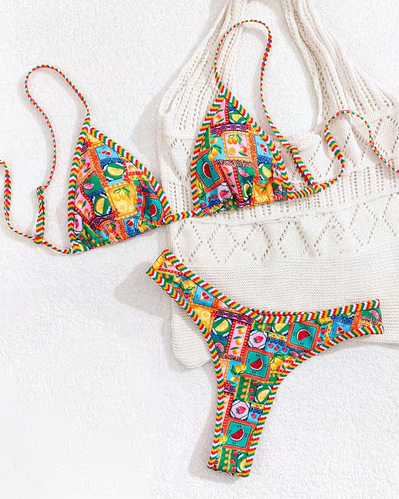 Sexy Fruit Print Bikini