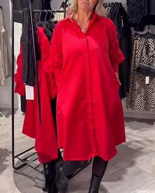 Lapel Fashion Shirt Dress