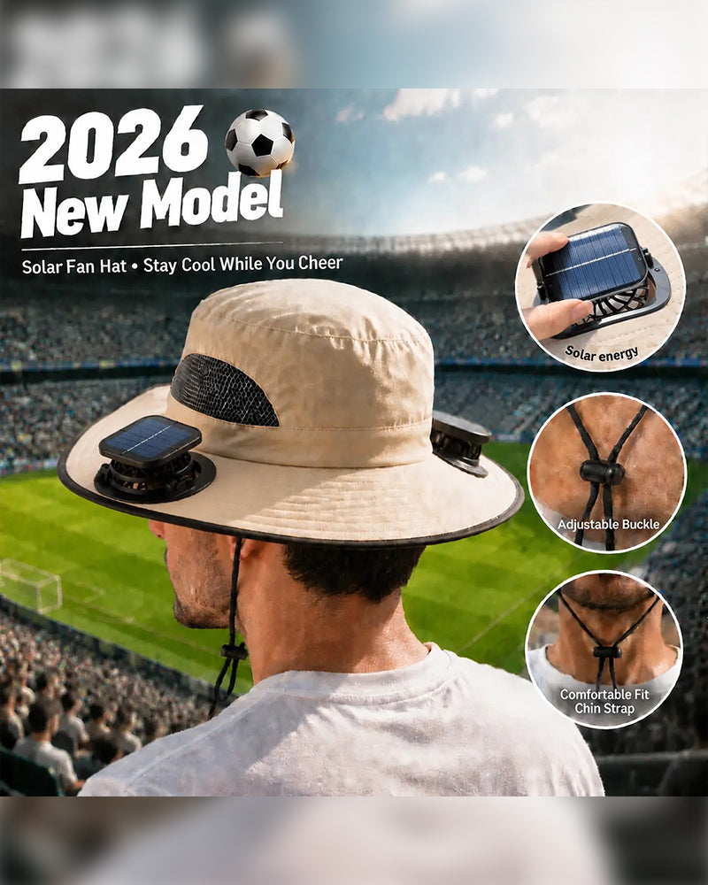 New Solar-Powered Outdoor Cooling Fan Hat