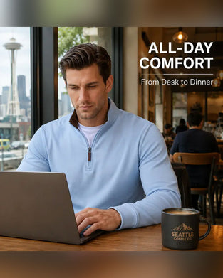 Men's Half-Zip Stand Collar Long-Sleeved Sweatshirt