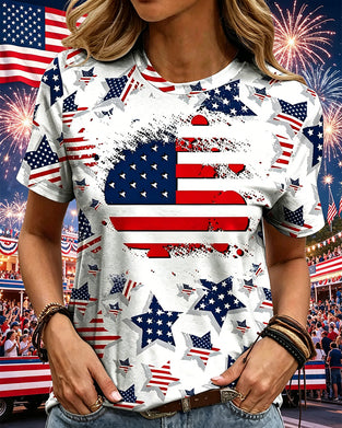 Distressed Flag All-Over Print Short-Sleeve T-Shirts