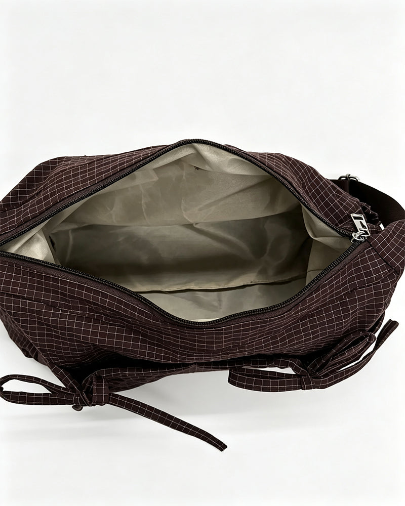 Bow Plaid Crossbody Bag
